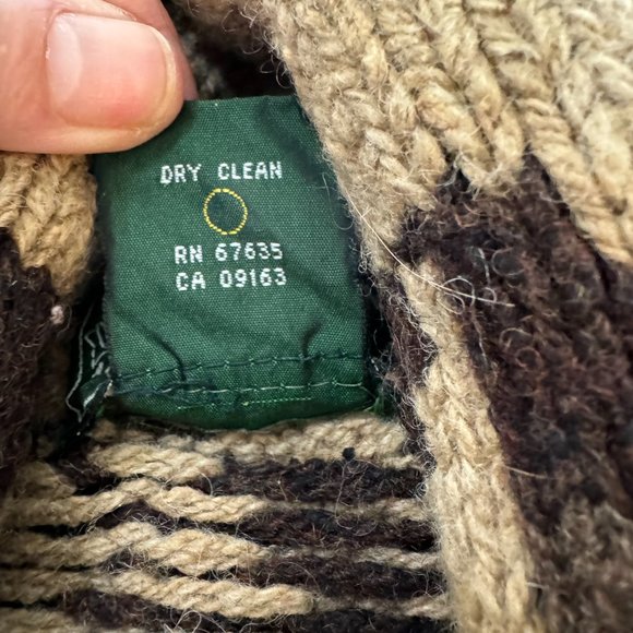 Vintage Ralph Lauren Country Shawl Cardigan Native Manji Pattern  RARE FIND - Picture 5 of 8